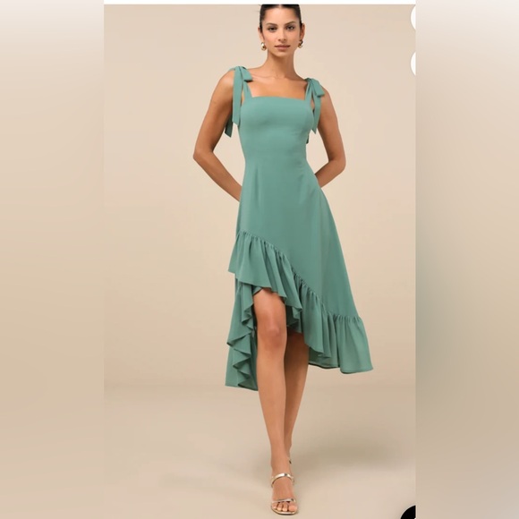 Lulu's Jade High-Low Dress - Picture 1 of 5